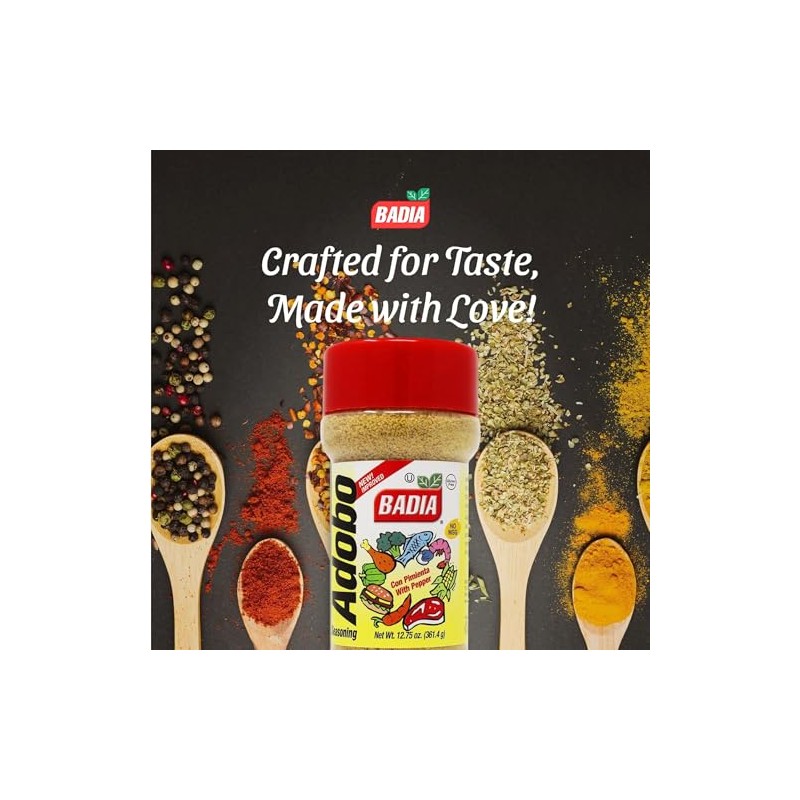 Badia Adobo Con Pimienta, 12.75 Oz: Ahumado, Picante Y Sabroso