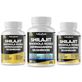 NutraPath 16-in-1 Fulvic Complex - Shilajit, Ashwagandha, Sea Moss, Mushroom, and Chlorella, and More Veggie Capsules (60 Capsules)