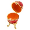 Egg Style Jewelry Trinket Box Zinc Alloy Hand Painted Enameled