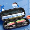 Estuche Para Lápices 3d Space Rocket Para Niños Azul Marino