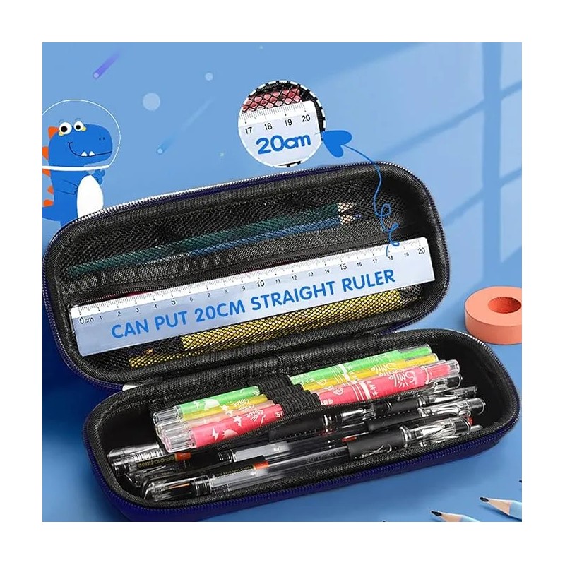 Estuche Para Lápices 3d Space Rocket Para Niños Azul Marino