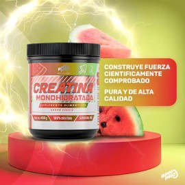 Creatina En Polvo Monohidratada Pura Sabor Sandía BPN PRO 450g | Potencia Entrenamientos, Resistencia y Masa Muscular 90 Servicios Recomendado Para Gimnasio, Fuerza, Pre Entreno y Post Entreno
