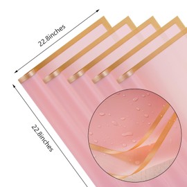 20 Sheets Flower Wrapping Paper Waterproof Bouquet Package Paper Floral Supplies for Wedding Birthday Flower Shop DIY Craft for Graduate Valentine's Day Mother's Day (Pink, 22.8x22.8inches)