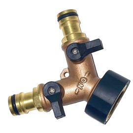 KANANA GA434 2-Way Y-Splitter 3/4 Inch with Shut-Off Valves, Brass Garden Hose Valve