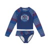 Nautica Girls' Two-Piece Rashguard Swimsuit Set, UPF 50+ Sun Protection,