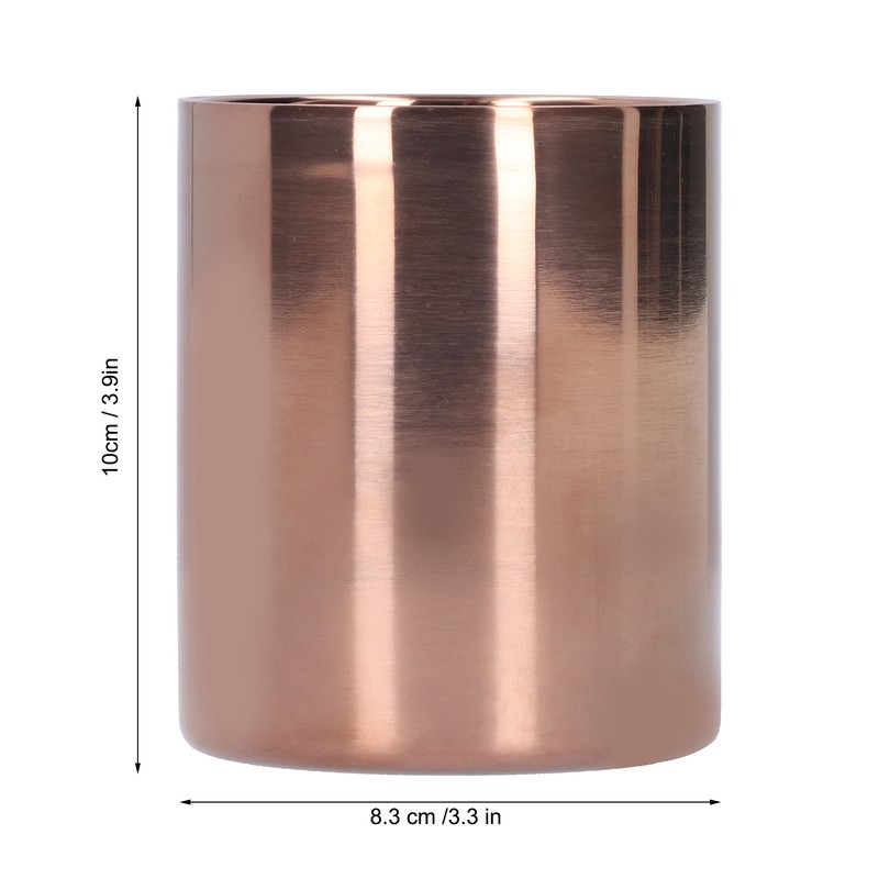 Round Pen Holder Stainless Steel Vase Cosmetic Brush Container Desktop