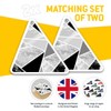 2 x Triangle Stickers 10cm - BW - Crazy Geometric