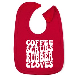 Hippowarehouse coffee scrubs rubber gloves cotton baby nursing bib boys girls 35cmx22cm