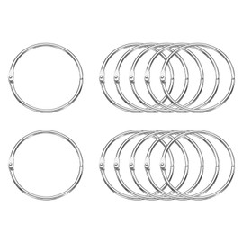 HARFINGTON 12pcs Binder Rings 3 Inch Loose Leaf Binder Ring Metal Book Rings Loose Leaf Rings for Index Cards Keychain Key Notebook Rings for Home Office, Silver Tone