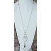 Cadena de acero inoxidable con cordón para mujer, fabricada en