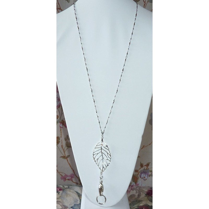 Cadena de acero inoxidable con cordón para mujer, fabricada en