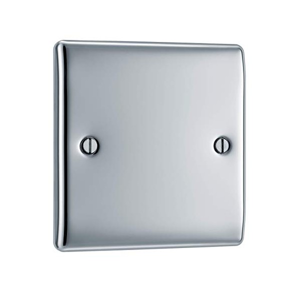 BG Electrical NPC94 Single Blank Plate, Polished Chrome