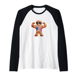 Beach Gym Costume for Bodybuilding and Cookie Man Lovers Raglan Baseball Tee