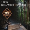 Poemoon 18" Farmhouse Wooden Chandelier 4-Light Geometric Pendant Lighting