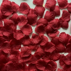 Cynamorkit Burgundy Rose Petals 1000 PCS Fake Rose Petals for Romantic Night, Valentine‘s Day. Artificial Flower Petals for Wedding, Proposal Decorations, Wine Rose Petals, Red Petals (Dark Red)