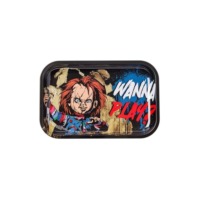 Silver Buffalo Chucky Wanna Play? 11.3" x 7.4" Tin Tray