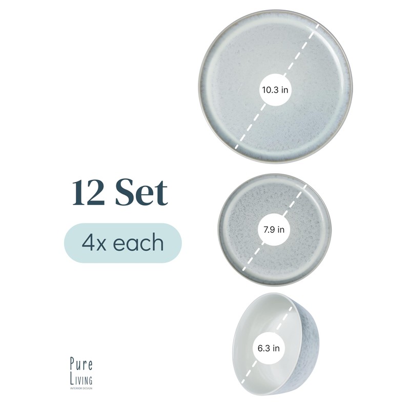 Stoneware dinnerware set 4 persons 12 pcs - Mediterranean dinnerware