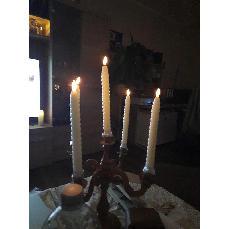 Lasumora Flameless Taper Candles Flickering with Remote Timer, LED Taper