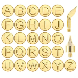 56Pieces Wood Burning Tips Number Symbol Wood Burning Tip Set for Wood Craft and Other Surfaces by Wooden Letters (Include 38 Numbers 18 Symbol and 6 Stencils)
