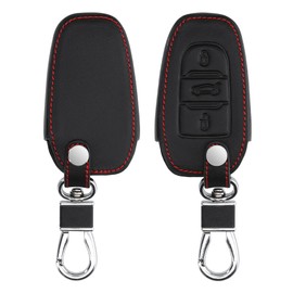 kwmobile Peugeot Citroen Car Key Cover - Heavy Duty PU Leather Protective Key Fob Cover for Peugeot Citroen 3 Button Car Key Smart Key (only Keyless Go) - Black