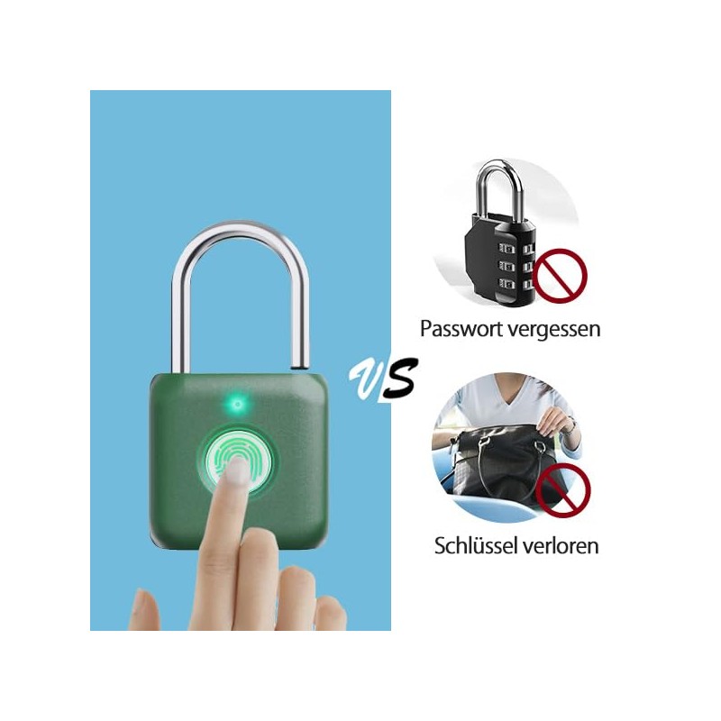 Fingerprint Padlock eLinkSmart Small Smart Padlock Keyless Lock for Locker