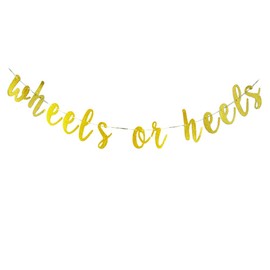 Wheels or Heels Banner - He or She Sign,Gender Reval Party Decoration, Pregnancy Announcement Party Supplies