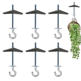 6 Pcs Carbon Steel Plasterboard Ceiling Hooks Spring Toggle Wing Bolts Hanger Wall Ceiling Installation Cavity Wall Fixing Anchors Ceiling Hook Heavy Duty Swag Hanging Plants