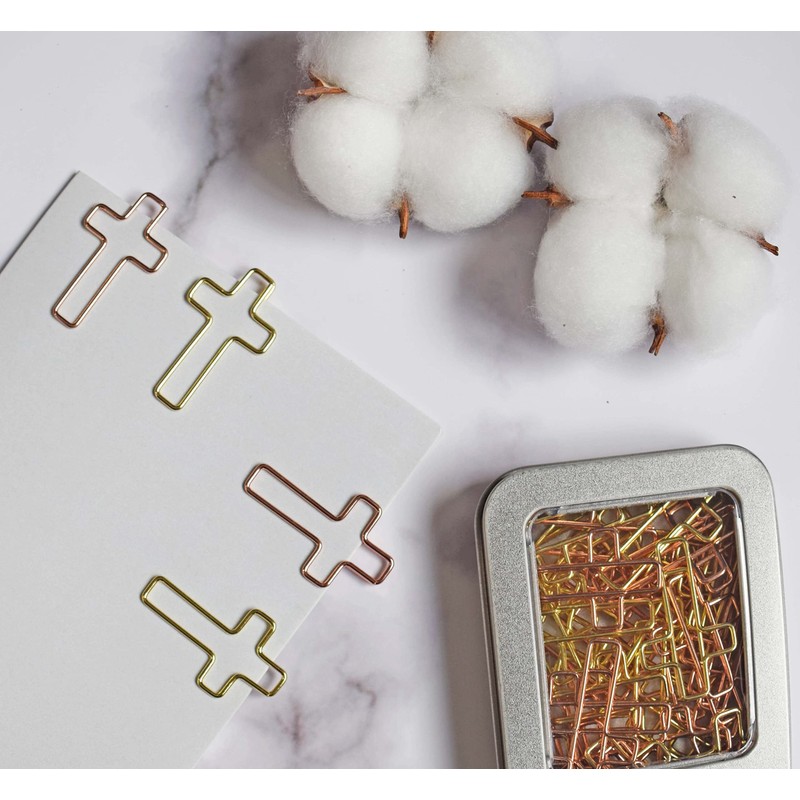 50 PCS Cross Paper Clips for Bible Study Supplies, Bible
