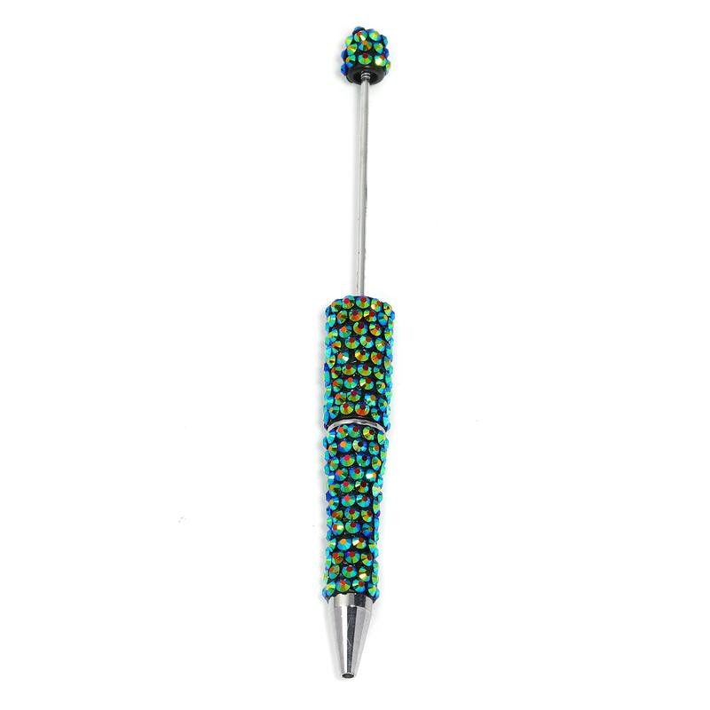 【P160】5pcs Beadable Pens in Solid Colors with Rhinestones and Flatback