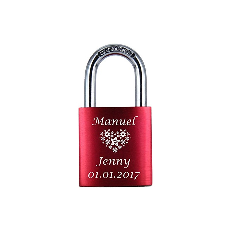 ♥ Love Goals Engraved Love Padlock with Engraving | Individual