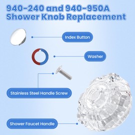 gcbcrit Shower Knob Replacement for 940-240 & 940-950A, Compatible with Price Pfister Avante Single Handle Tub & Shower Faucets, Clear Acrylic