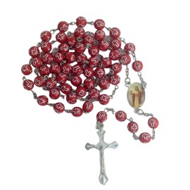 St Barbara Rosary Red Catholic Necklace Santa Barbara Rosario Saint chungo