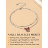 Bestyle Women's 925 Silver Anklet with Birthstones in 12 Colours