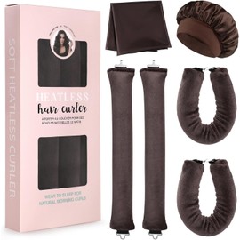 GeeRic 4 Piezas Rizadores de Cabello Sin Calor, Tubos Con toalla para el pelo y Gorro de Ducha Diadema de Rizos de Seda sin Calor para Rizador del Sueño para mujeres, damas