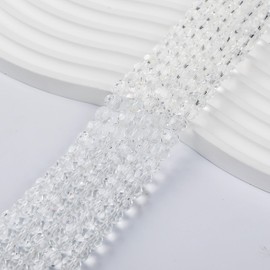 450PCS 6MM White Round Crystal Glass Beads for Jewelry Making,Novborcz Glass Beads Faceted Rondelle Beads DIY Glass Crystal Beads for Bracelets Necklace Pendants Jewelry Making DIY Craft