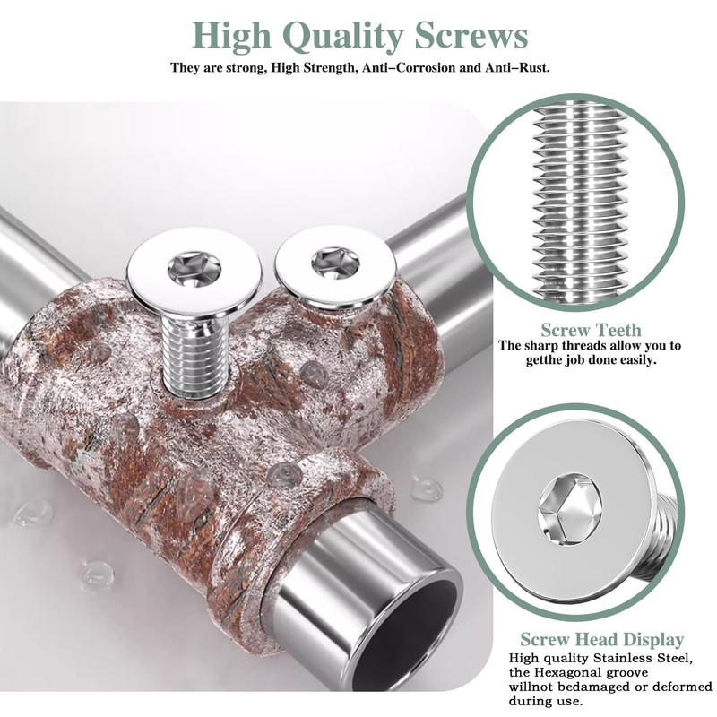 GOHODOMINO M6×40mm Flat Head Socket Cap Screws, Nuts, Flat Washers,