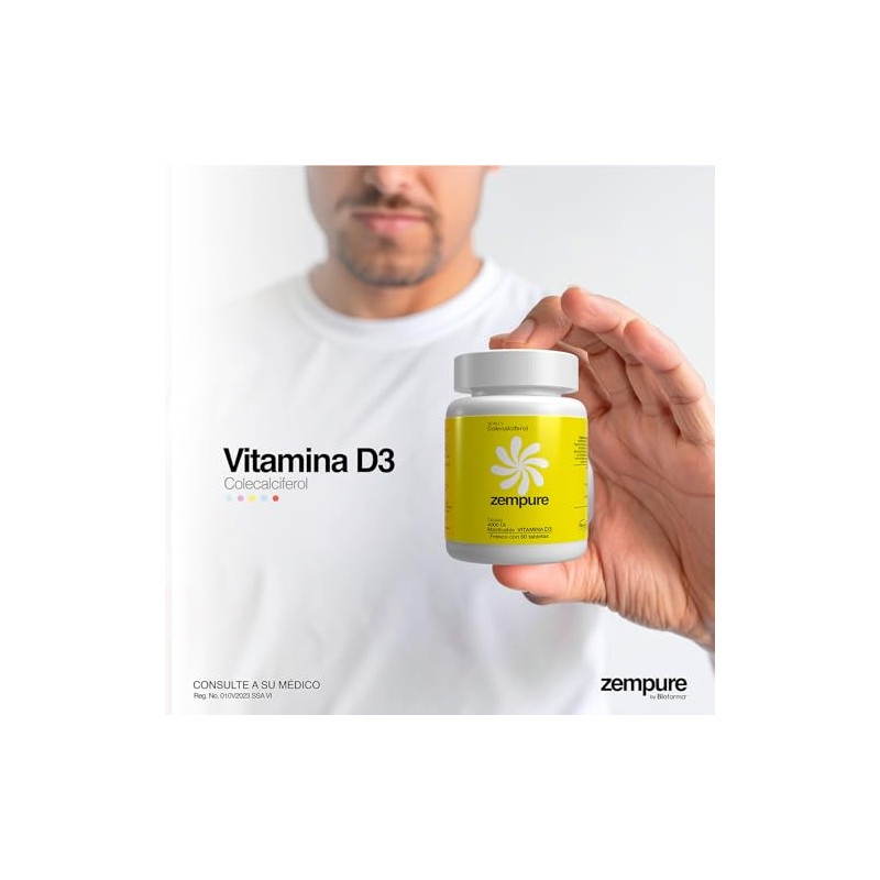 Vitamina D3 | Colecalciferol 4,000 UI | Tabletas Masticables Sabor
