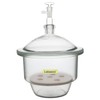 Labasics Glass Vacuum Desiccator, with Valve and Porcelain Plate for