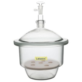 Labasics Glass Vacuum Desiccator, with Valve and Porcelain Plate for Laboratory Research (7.1 Inch)