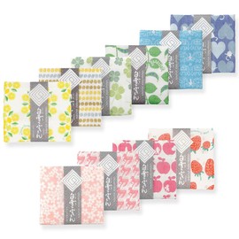 Snow White Dish Towel, Shirayuki Yuzen Dish Towel, Popular Best 10 Patterns, Set of 10, Bulk Purchase, Petite Gift/Present, Approx. 11.8 x 15.7 inches (30 x 40 cm)