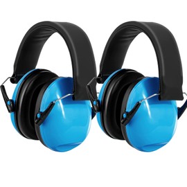 BraveKoi Children's Ear Protection Set of 2, Foldable, Comfortable Children's Noise Protection Headphones, Earmuffs Children for Autism, Sleeping, Learning, ADHD, Fireworks, Concert (Blue)