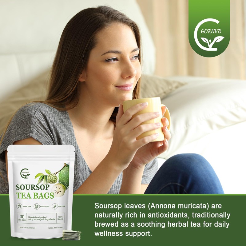 Organic Soursop Leaf Tea Bags | Annona Muricata Herbal Tea