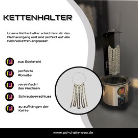 Perfect Drive Chain Wax Chain Wax Holder for Chain, Hot Wax for Bicycle Chain, Set of 3 Stainless Steel Holders for Bicycle Chain, Chain Wax, Holder for Hot Waxing