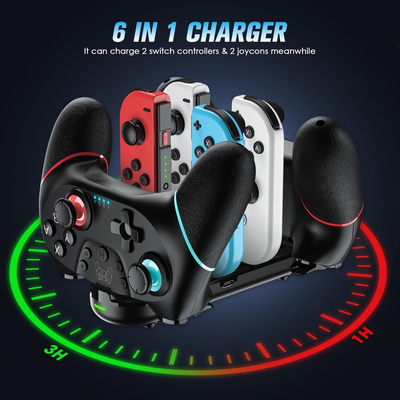 VidPPluing 2 Pack Switch Controllers with Charging Dock, Wireless Switch