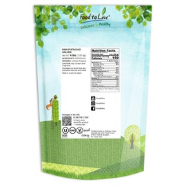 Food to Live California Pistachio Halves, 4 Pounds – Raw Nuts, No Shell, Unsalted Kernels, Vegan, Sirtfood, Bulk Nutmeats. High in Vitamin B6, Thiamin, Protein. Keto Snack. Great for Salads