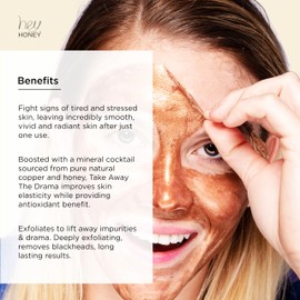 Hey Honey Skincare Copper Peel Off Face Mask with Honey, Propolis & Aloe | Hydrating & Exfoliating Facial Mask for Glowing Skin, Pore Cleansing & Anti-Aging Facial for Dull, Tired Skin 2.2 oz.