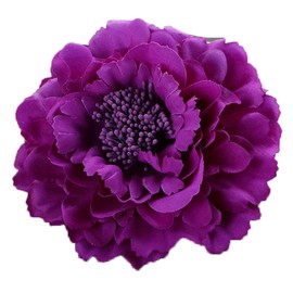HC-01 Floral Fall Peony Flower Hair Clip Flamenco Dancer Pin up Flower Brooch (Purple)