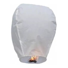 ML 20 Globo De Cantoya Fiestas Con Cera Liso Blancos