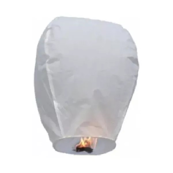 ML 20 Globo De Cantoya Fiestas Con Cera Liso Blancos