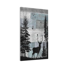 Forest Cabin Deer on Wooden Board 1 Gang No Device Light Switch Cover Decorative Country Farmhouse Single Blank Electrical Wall Plate Rustic Lodge Switchplate Faceplate for Bathroom Bedroom Decor